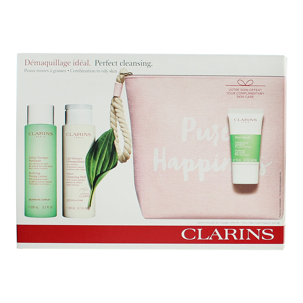 Clarins Perfect Cleansing Combination to Oily Skin 4 Piece Gift Set - Box