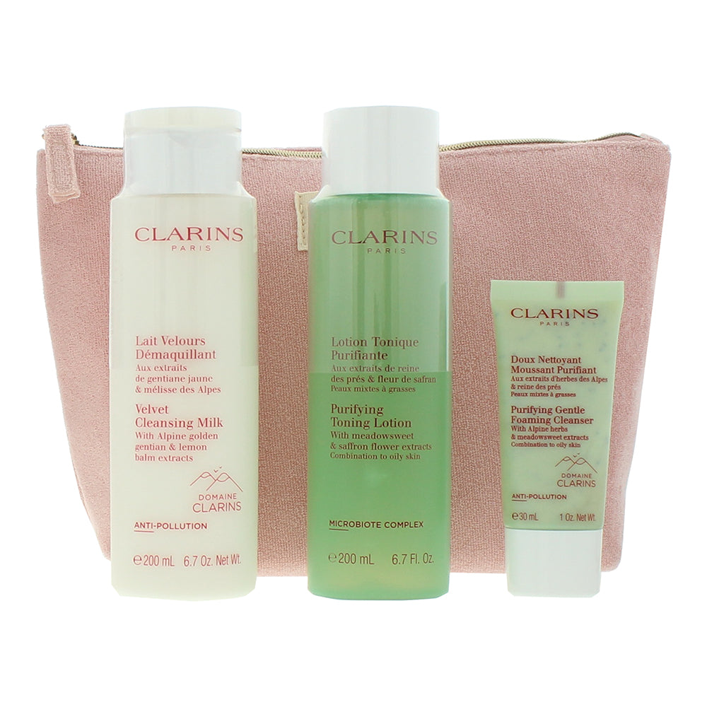 Clarins Perfect Cleansing Combination To Oily Skin 4 Piece Gift Set - Product