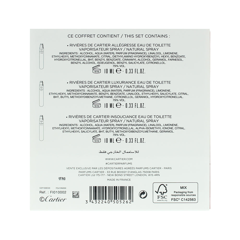 Cartier Rivieres 3 Piece Gift Set: Allégresse Eau De Toilette 10ml - Luxuriance 