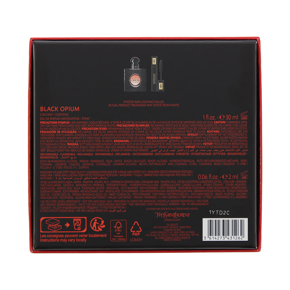 Yves Saint Laurent Black Opium 2 Piece Gift Set: Eau De Parfum 30ml - Mini Masca