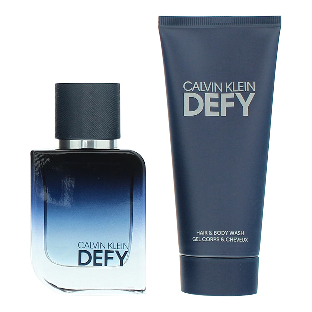 Calvin Klein Defy 2 Piece Gift Set: Eau De Parfum 50ml - Hair & Body Wash 100ml - Product