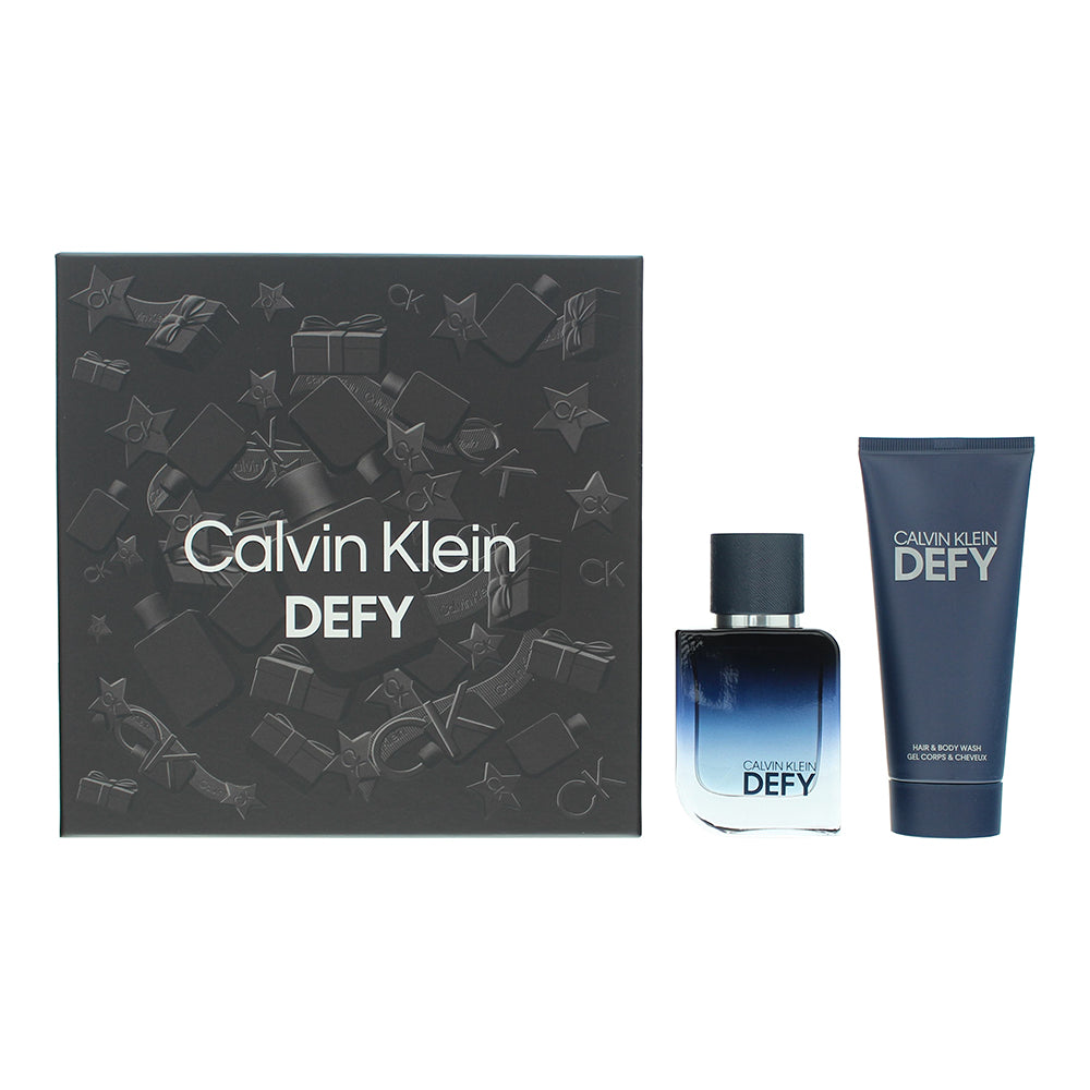 Calvin Klein Defy 2 Piece Gift Set: Eau De Parfum 50ml - Hair & Body Wash 100ml