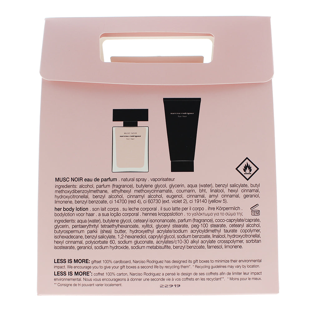 Narciso Rodriguez For Her Musc Noir Eau De Parfum 2 Piece Gift Set: Eau De Parfu