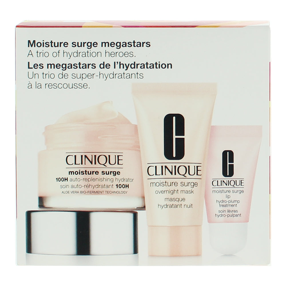 Clinique Moisture Surge 3 Piece Gift Set: Night Mask 30ml - Moisture Surge Auto- - Box