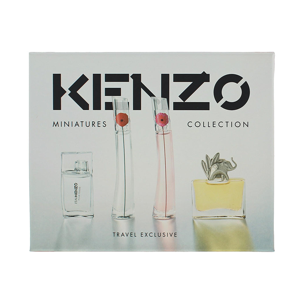 Kenzo Flower 4 Piece Gift Set: Flower Eau de Parfum 4ml - Flower By Poppy Bouque - Box