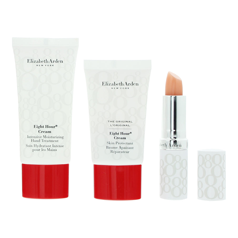 Elizabeth Arden Eight Hour Cream 3 Piece Gift Set: Skin Protectant Cream 15ml - Hand Cream 30ml - Lip Balm 4g - Product