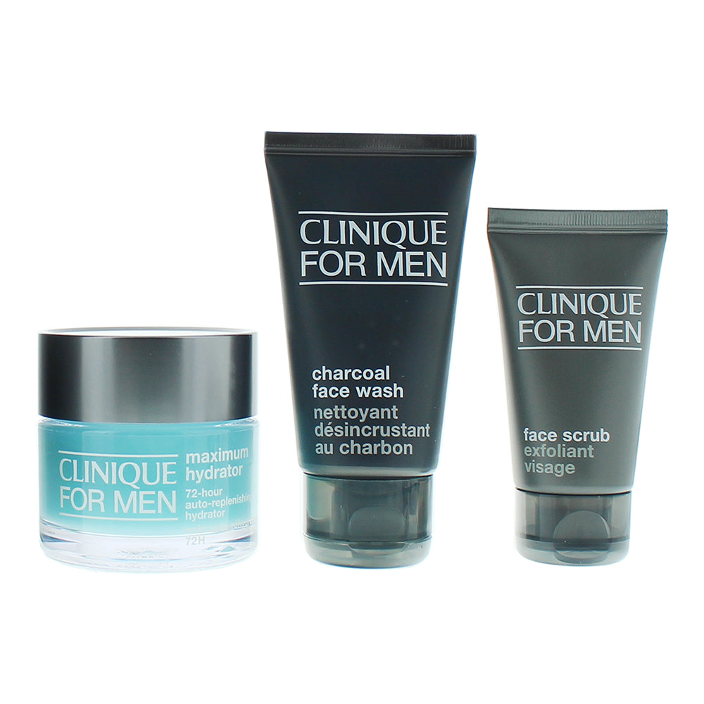 Clinique For Men 3 Piece Gift Set: Moisturising Cream 100ml - Face Scrub 30ml -  - Product