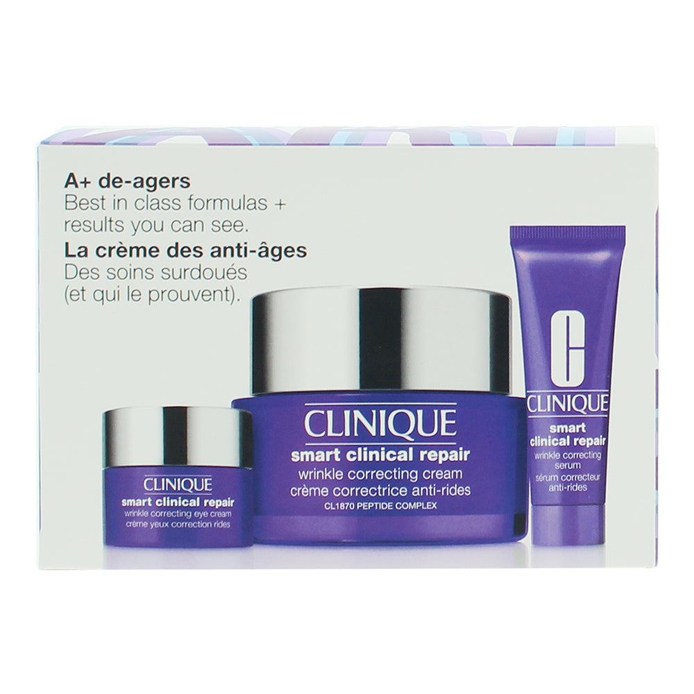 Clinique Smart Clinical Repair 3 Piece Gift Set: Cream 50ml - Serum 10ml - Eye C - Box