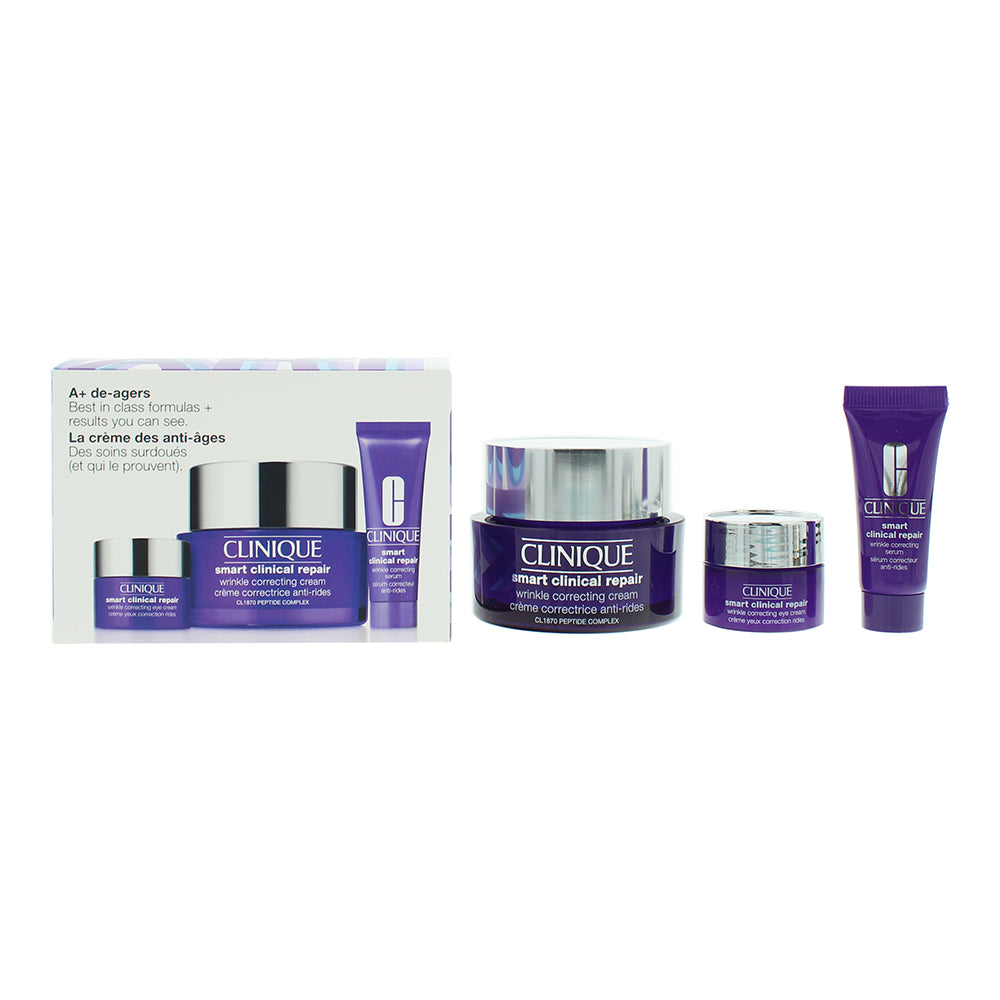 Clinique Smart Clinical Repair 3 Piece Gift Set: Cream 50ml - Serum 10ml - Eye Cream 5ml