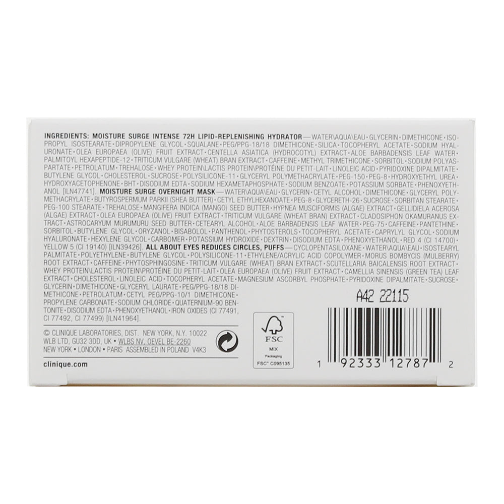 Clinique Moisture Surge Intense 3 Piece Gift Set: 72h Hydro-Relief Cream 50ml - 