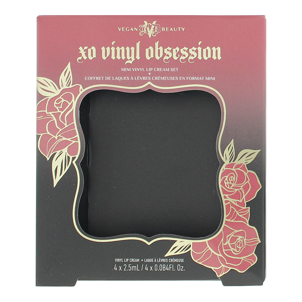 KVD Xo Vinyl Obsession Blossom/Carnation/Tulip/Hollyhock Lipstick Gift Set 4 X 2 - Box