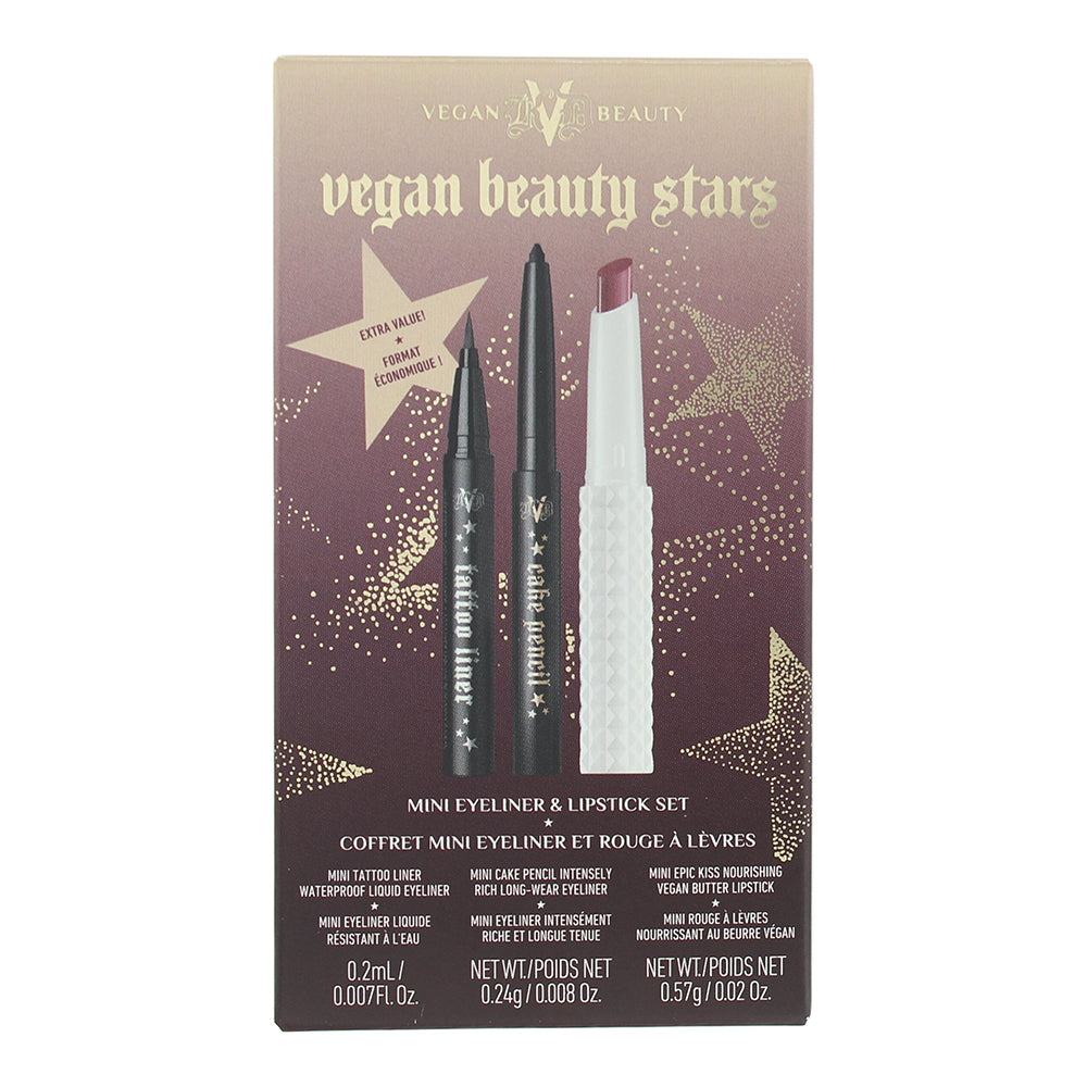 Kat Von D Vegan Beauty Stars Gift Set: Liquid Eyeliner 0.2ml, Eyeliner 0.24g, Li - Box