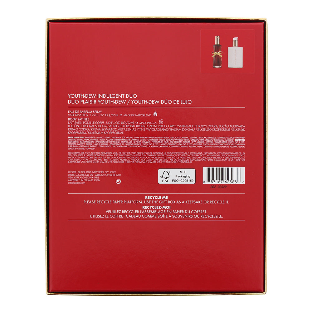 Estée Lauder Youth-Dew 2 Piece Gift Set: Eau De Parfum 62ml - Body Lotion 92ml