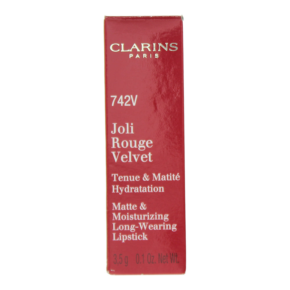 Clarins Joli Rouge Velvet 742V Lipstick 3.5g - Box