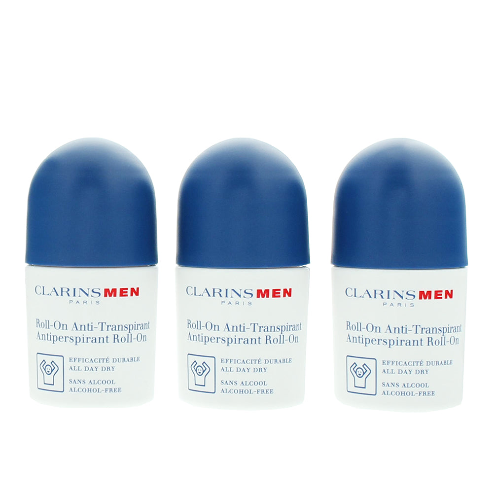 Clarins Men Trio Antiperspirant Deo Roll-On 3 x 50ml - Product