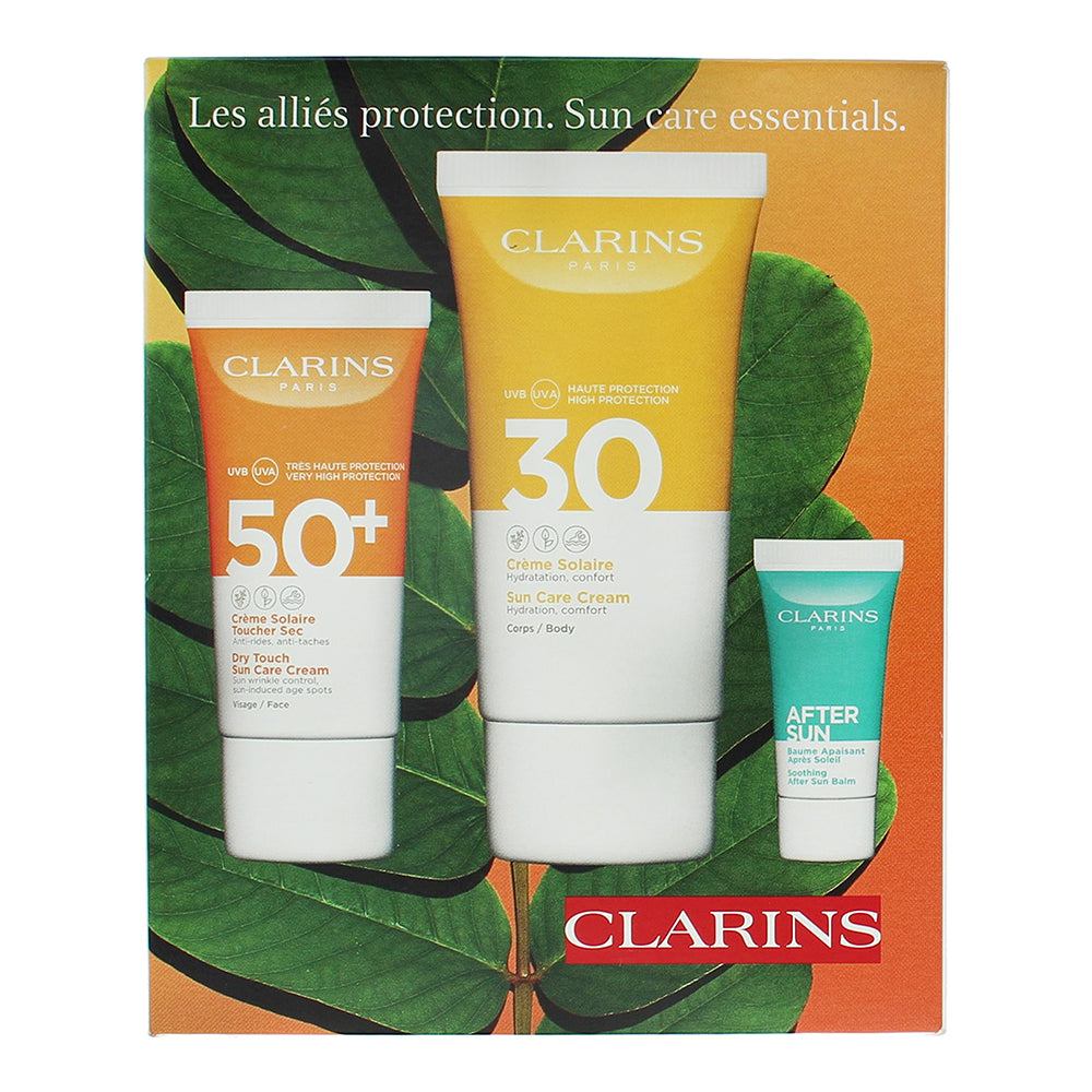 Clarins Sun Care Essentials 3 Piece Gift Set: Sun Spf 30 Body Cream 75ml - Sun S - Box
