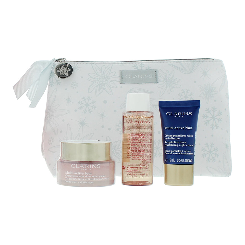 Clarins Multi-Active 3 Piece Gift Set: Multi-Active Day Cream 50ml - Cleansing M - Product