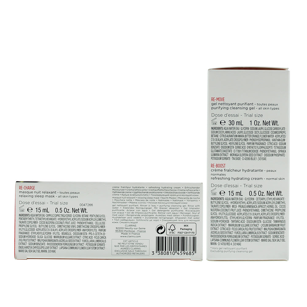 Clarins My Clarins 3 Piece Gift Set: Cleansing Gel 30ml - Hydrating Cream 15ml -