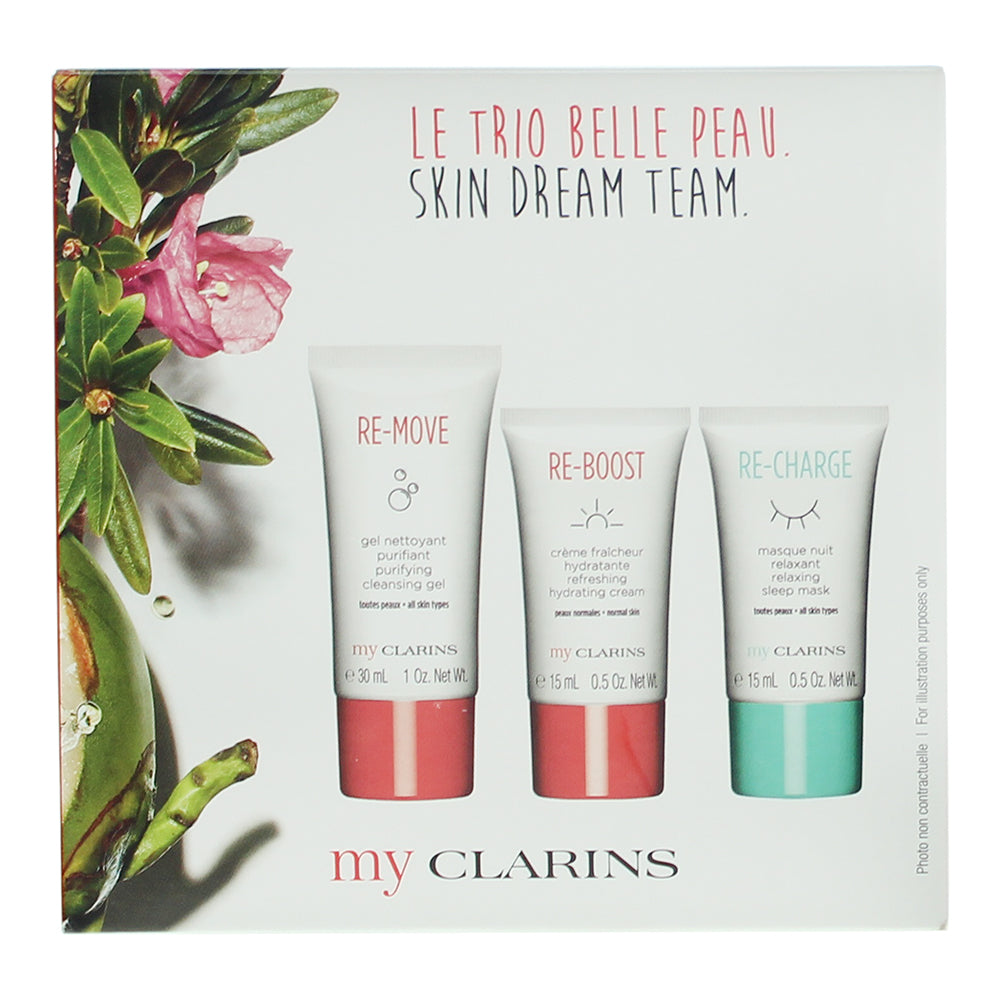 Clarins My Clarins 3 Piece Gift Set: Cleansing Gel 30ml - Hydrating Cream 15ml - - Box