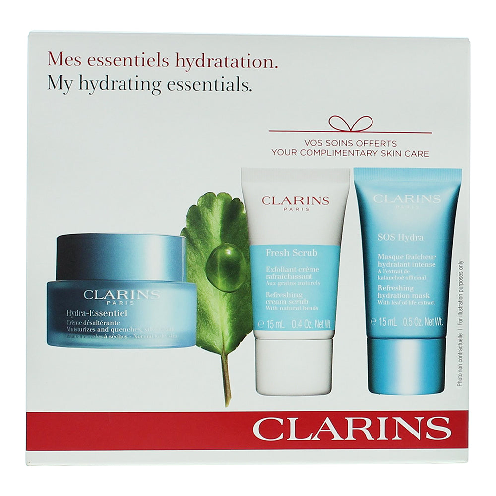 Clarins My Hydrating Essentials 3 Piece Gift Set: Hydra-Essentiel Day Cream 50ml - Box