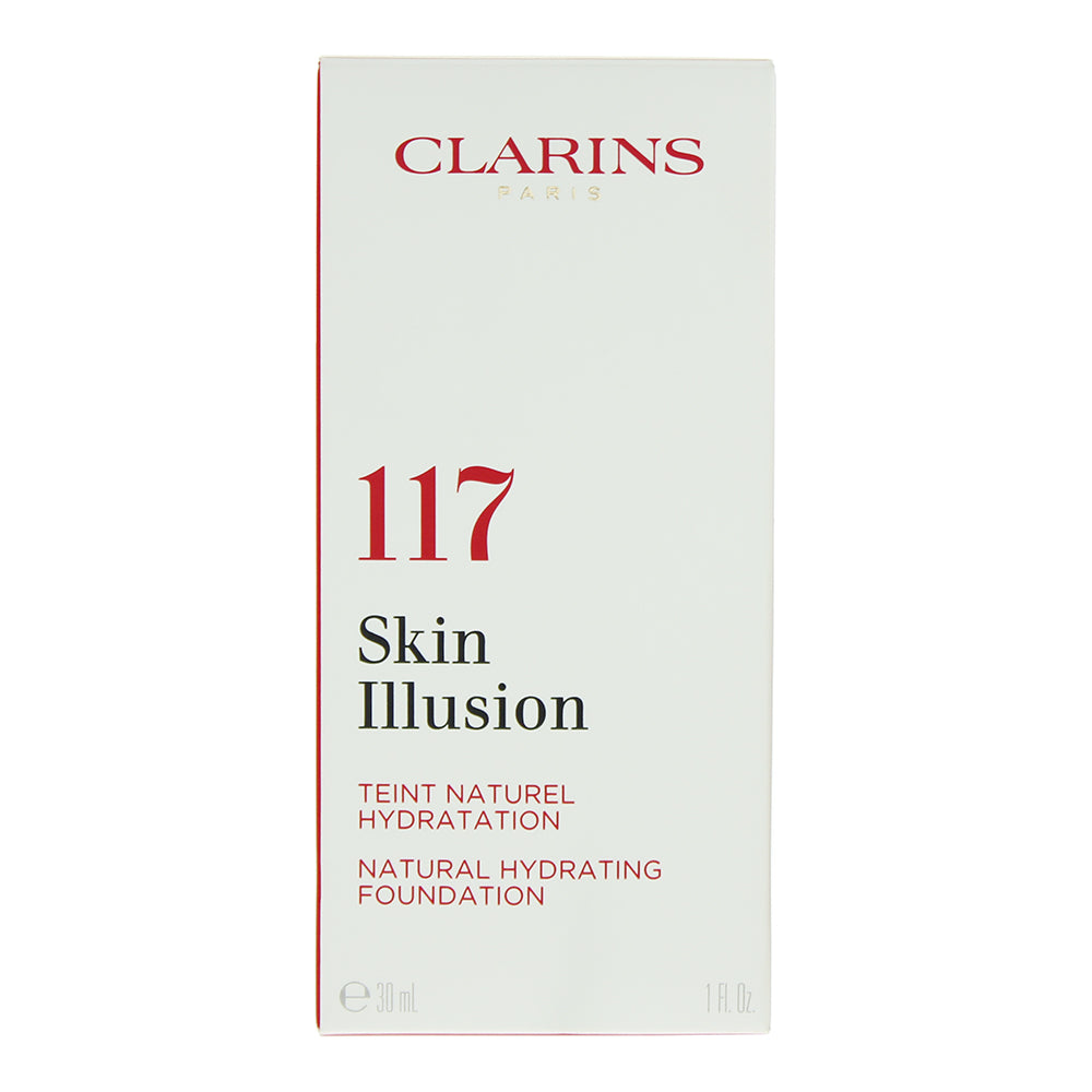 Clarins Skin Illusion Natural Hydrating  Spf 15 117 Hazelnut Foundation 30ml - Box