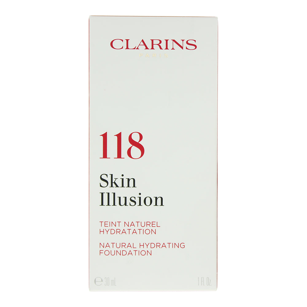 Clarins Skin Illusion Natural Hydrating  Spf 15 118 Sienna Foundation 30ml - Box