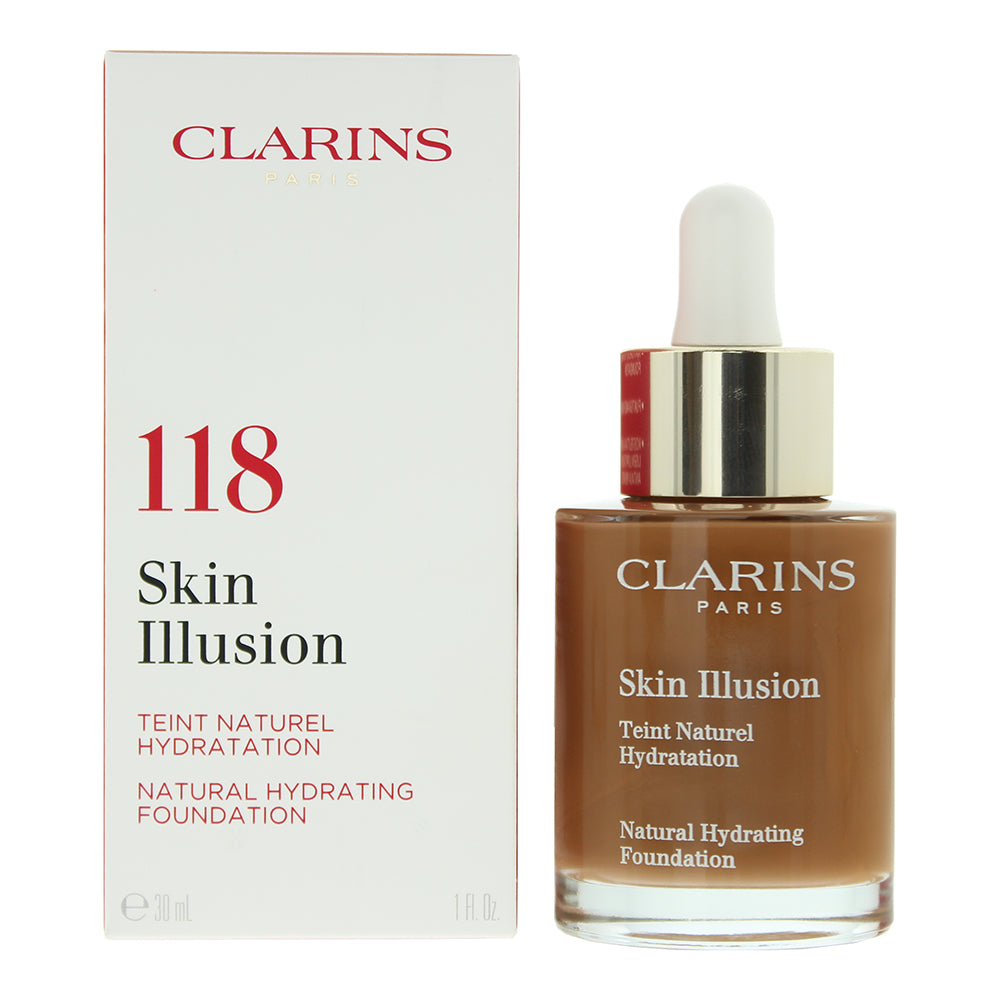 Clarins Skin Illusion Natural Hydrating  Spf 15 118 Sienna Foundation 30ml