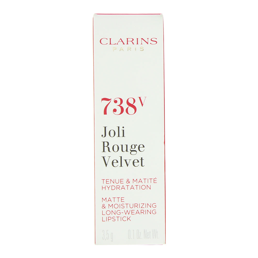 Clarins Joli Rouge Velvet 738V Royal Plum Lipstick 3.5g - Box