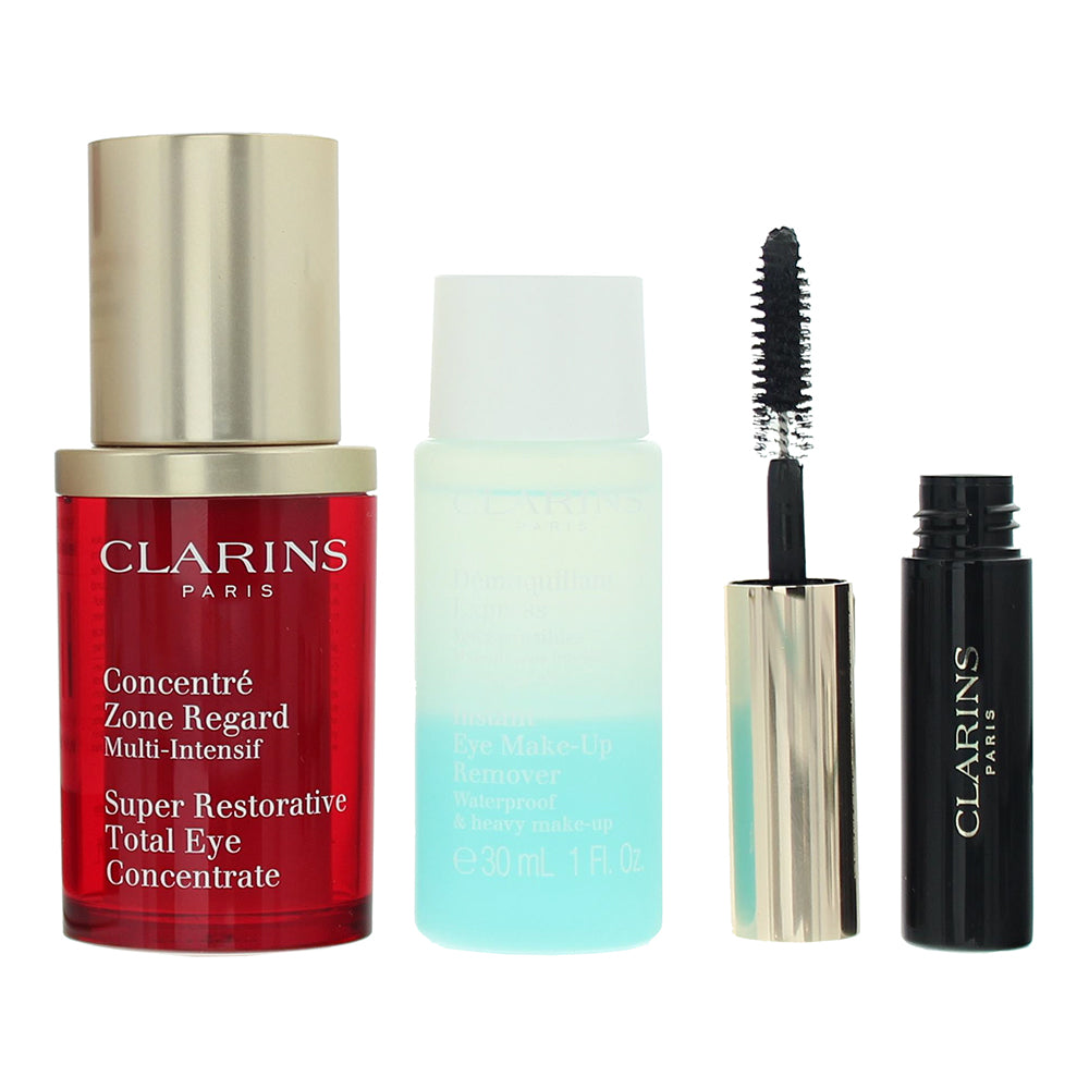 Clarins All About the Eyes 3 Piece Gift Set: Eye Serum 15ml - Make-Up Remover 30 - Product