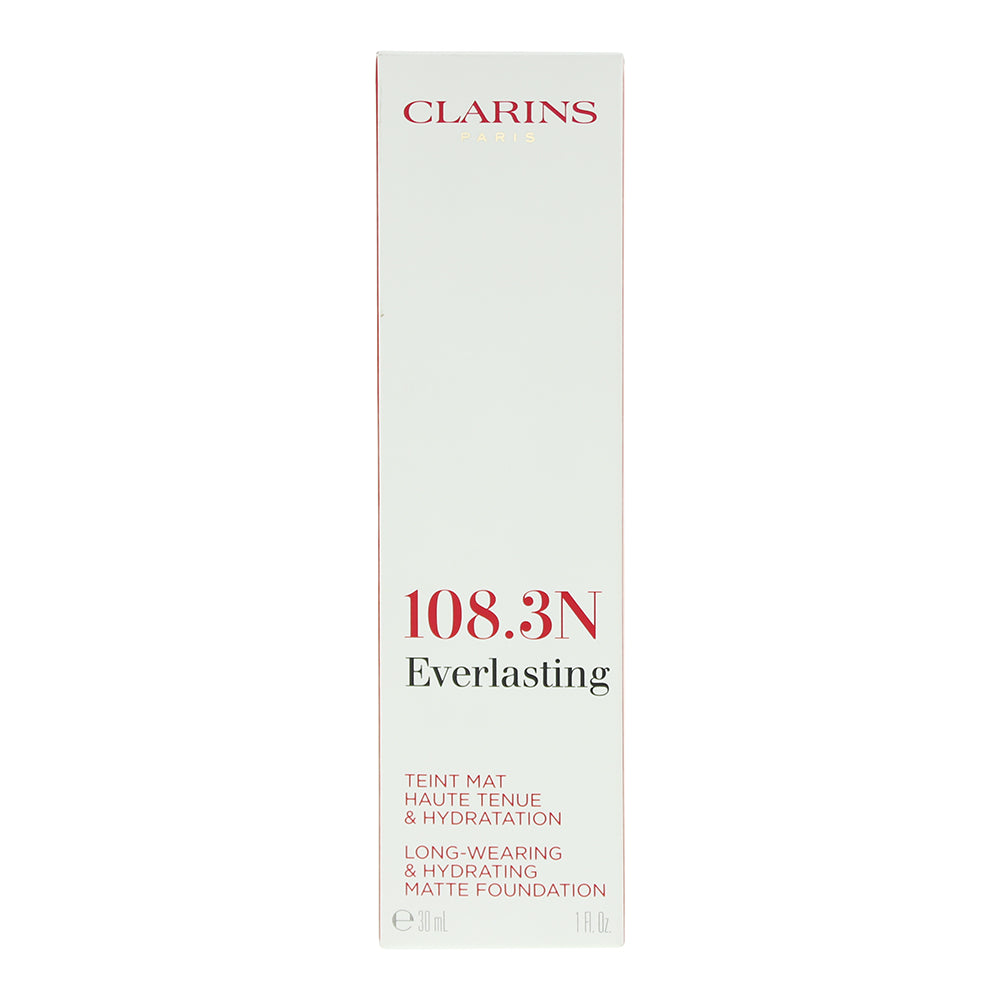 Clarins Everlasting Long-Wearing & Hydrating 108.3N Organza Matte Foundation 30m - Box