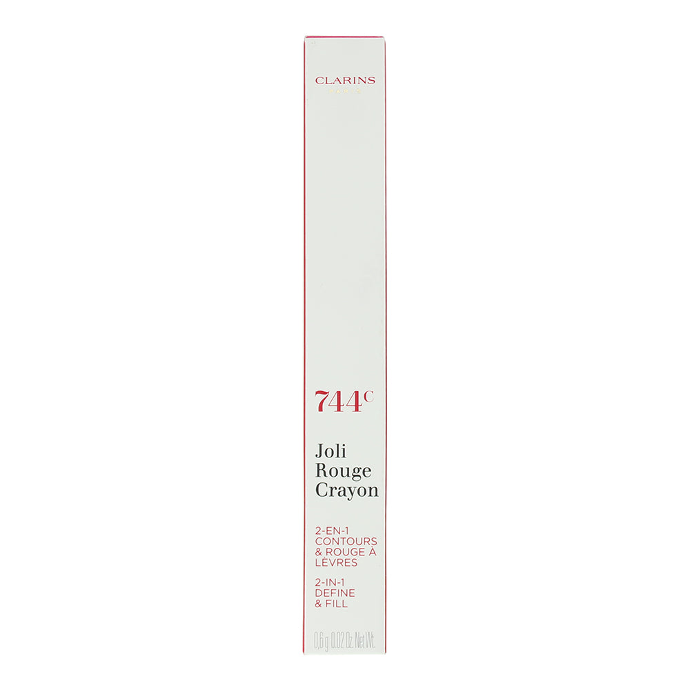 Clarins Joli Rouge 2 In 1 Define & Fill 744C Plum Lip Crayon 0.6g - Box