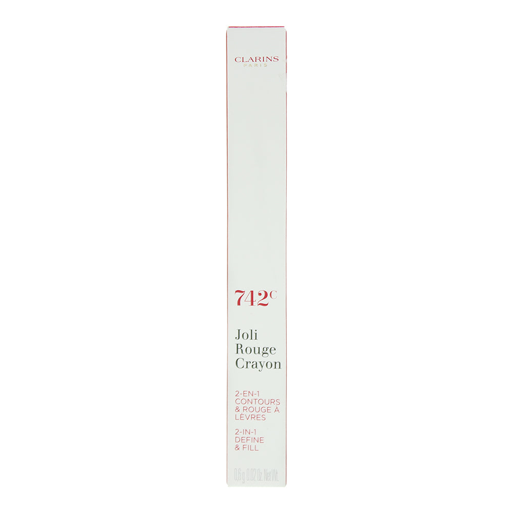 Clarins Joli Rouge 2 In 1 Define & Fill 742C Joli Rouge Lip Crayon 0.6g - Box