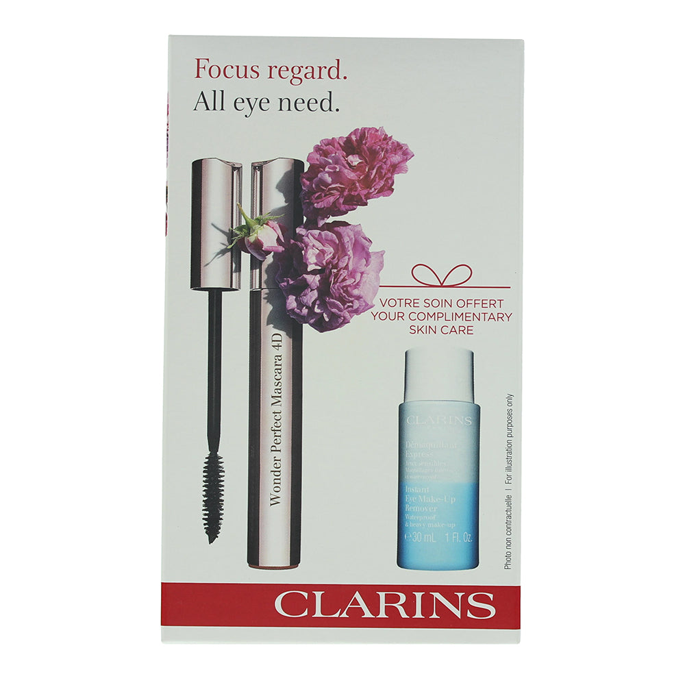 Clarins Wonder Perfect 2 Piece Gift Set: Mascara 8ml - Make-Up Remover 30ml - Box