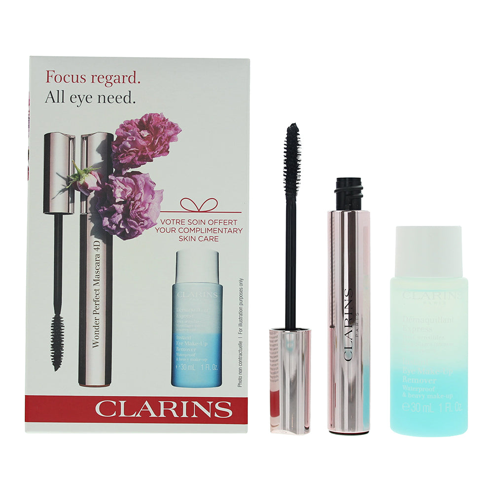 Clarins Wonder Perfect 2 Piece Gift Set: Mascara 8ml - Make-Up Remover 30ml