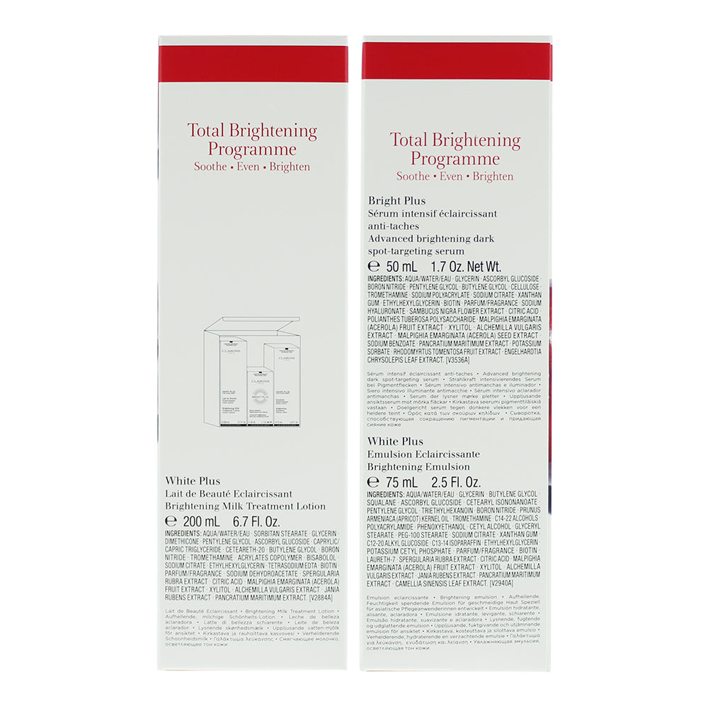 Clarins Total Brightening 3 Piece Gift Set: Milky Lotion 200ml - Brightening Ser