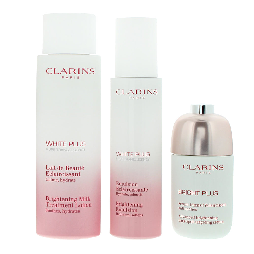 Clarins Total Brightening 3 Piece Gift Set: Milky Lotion 200ml - Brightening Ser - Product