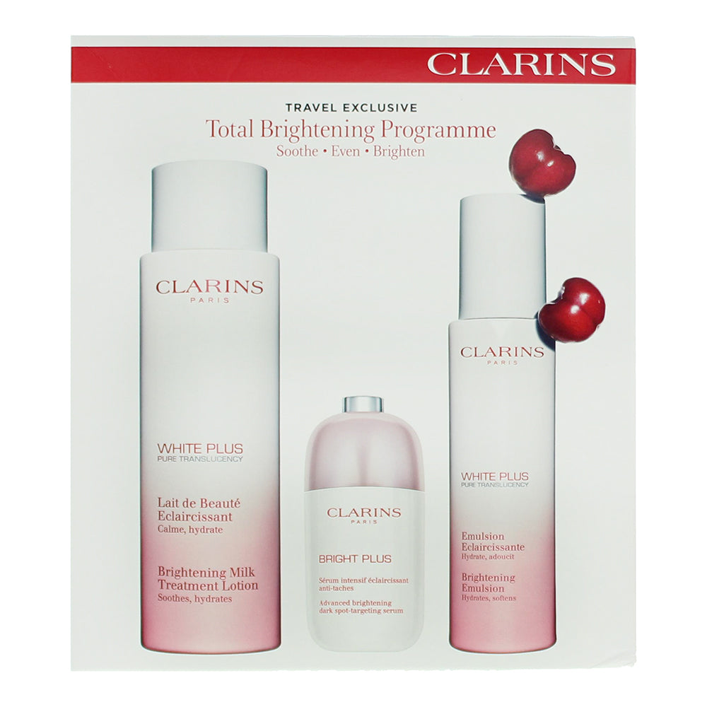 Clarins Total Brightening 3 Piece Gift Set: Milky Lotion 200ml - Brightening Ser - Box