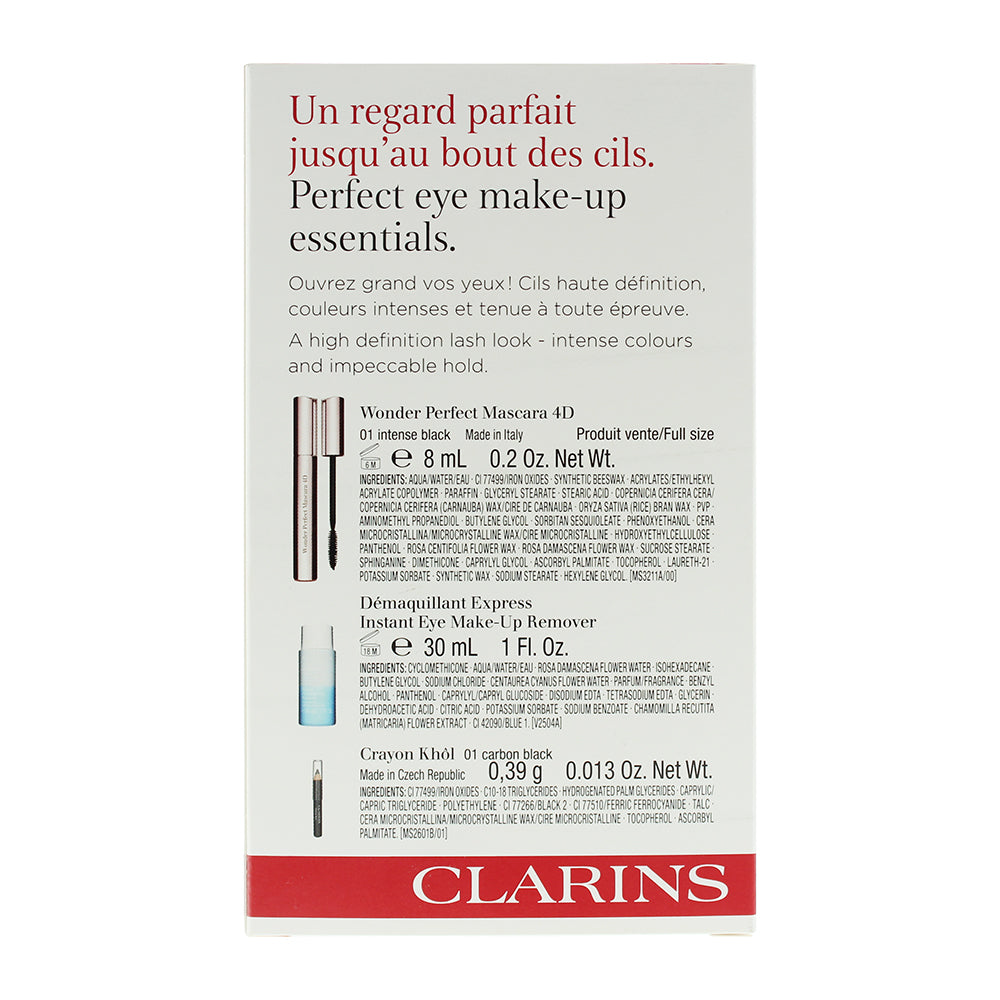 Clarins Show-stopping Eyes 3 Piece Gift Set: Wonder Perfect Mascara 4D 8ml - Eye