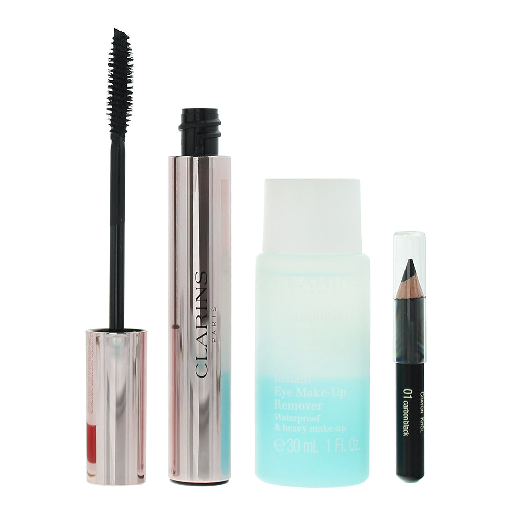Clarins Show-stopping Eyes 3 Piece Gift Set: Wonder Perfect Mascara 4D 8ml - Eye - Product