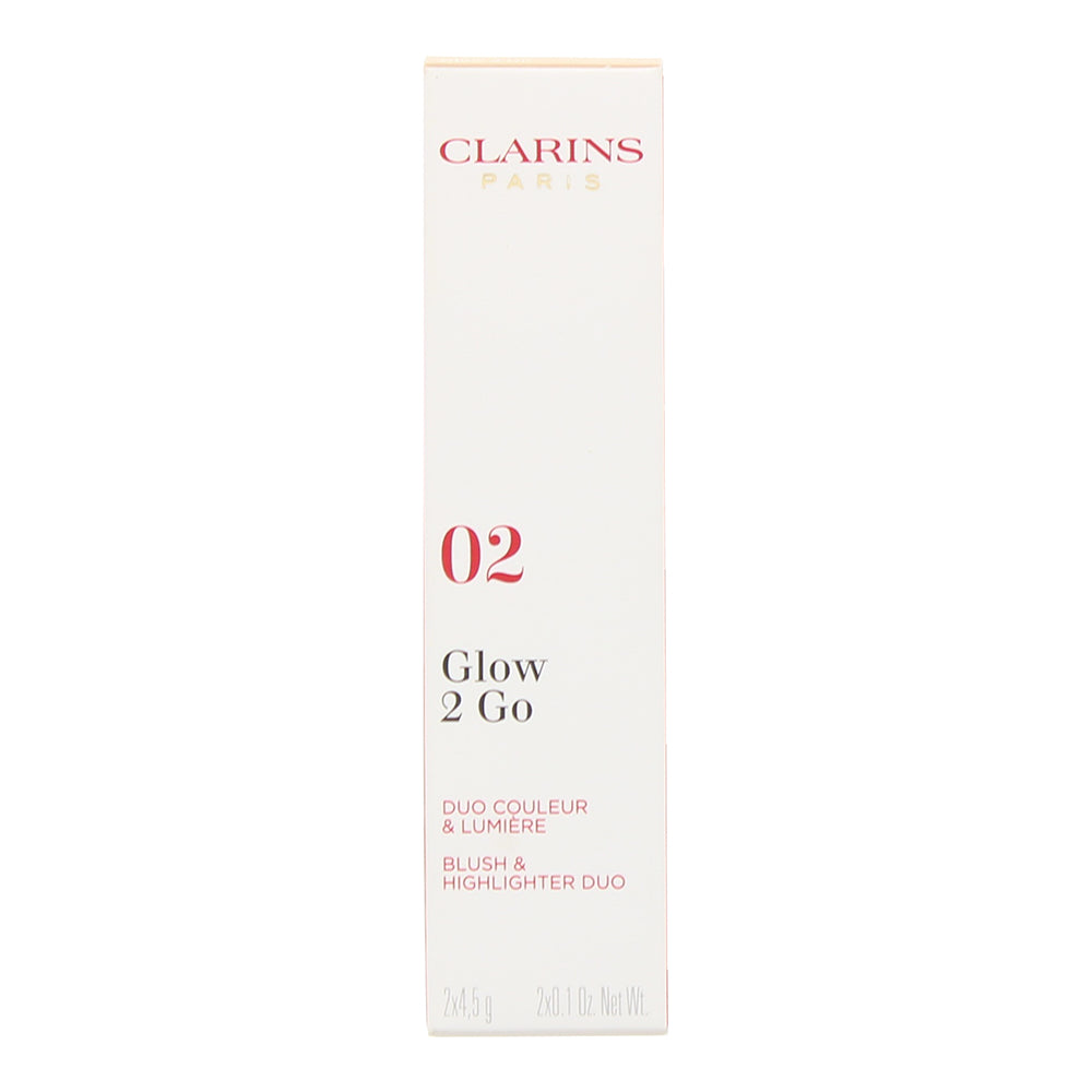Clarins Glow 2 Go 02 Golden Peach Blush & Highlighter Duo 2 x 4.5g - Box