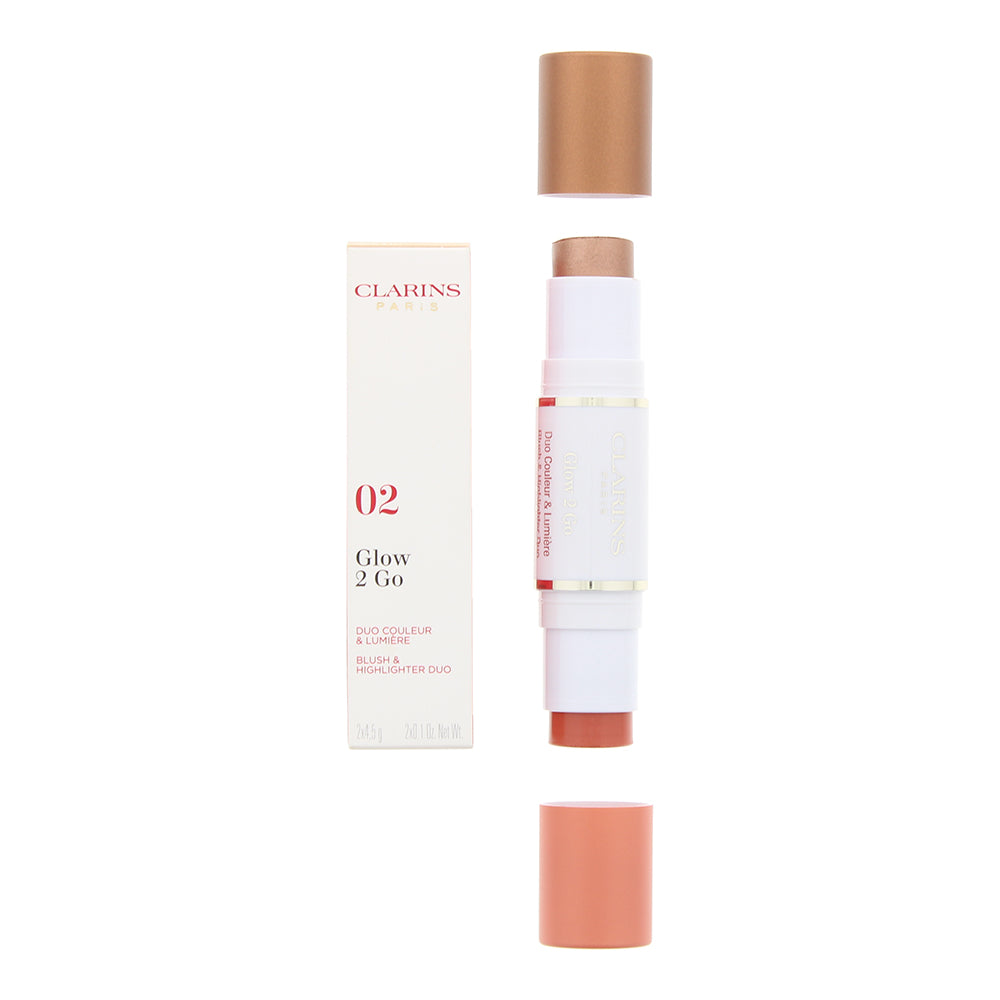 Clarins Glow 2 Go 02 Golden Peach Blush & Highlighter Duo 2 x 4.5g