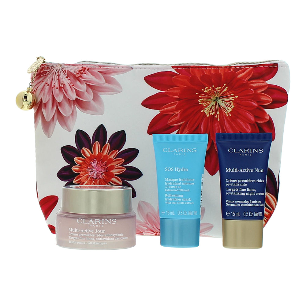 Clarins Multi-Active 3 Piece Gift Set: Day Cream 50ml - Night  Cream 15ml - Hydr - Product