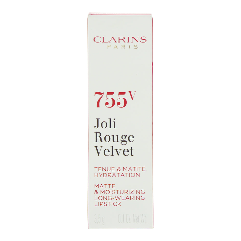 Clarins Joli Rouge Velvet 755V Litchi Lipstick 3.5g - Box