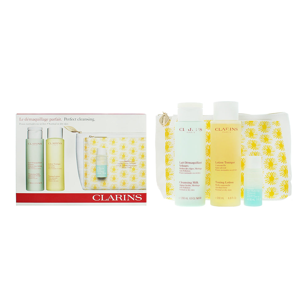 Clarins Perfect Cleansing 3 Piece Gift Set: Cleansing Milk 200ml - Toning Lotion