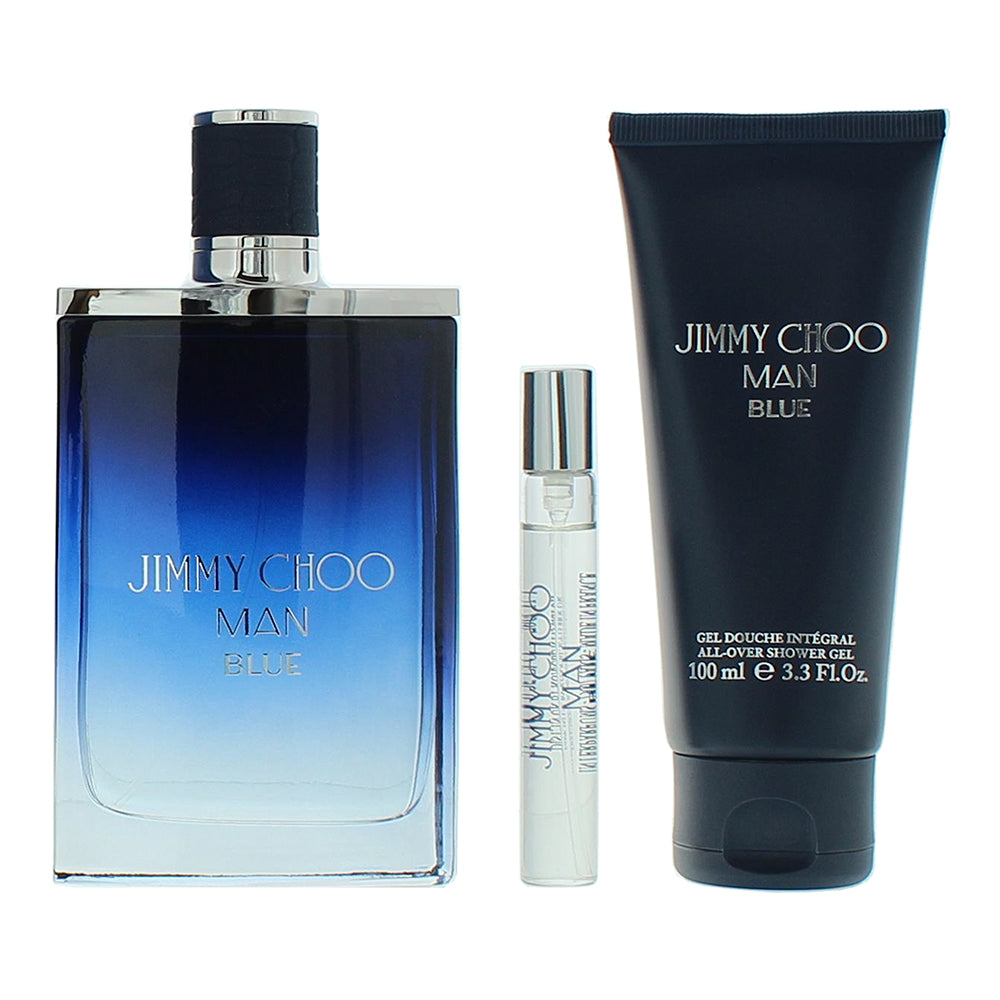 Jimmy Choo Man Blue 3 Piece Gift Set: Eau De Toilette 100ml - Shower Gel 100ml - - Product
