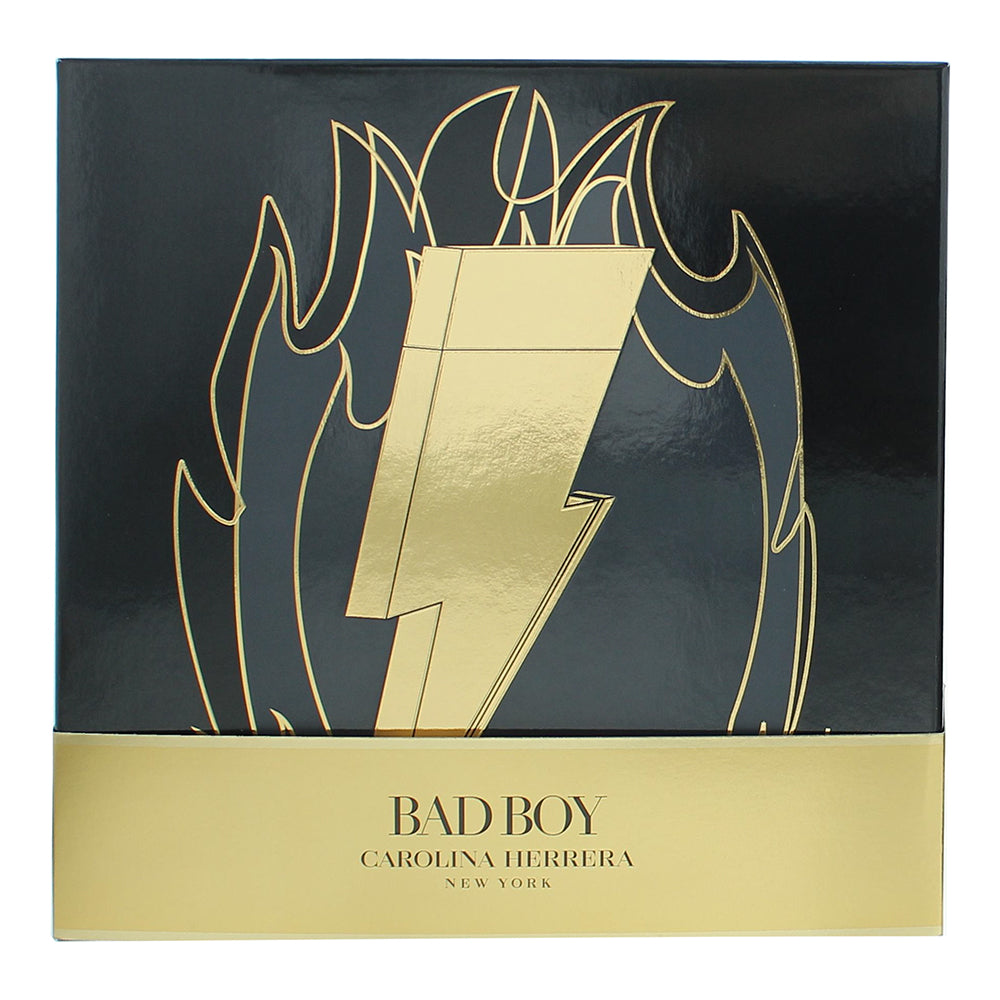 Carolina Herrera Bad Boy 3 Piece Gift Set: Eau de Toilette 100ml - Shower Gel 10 - Box
