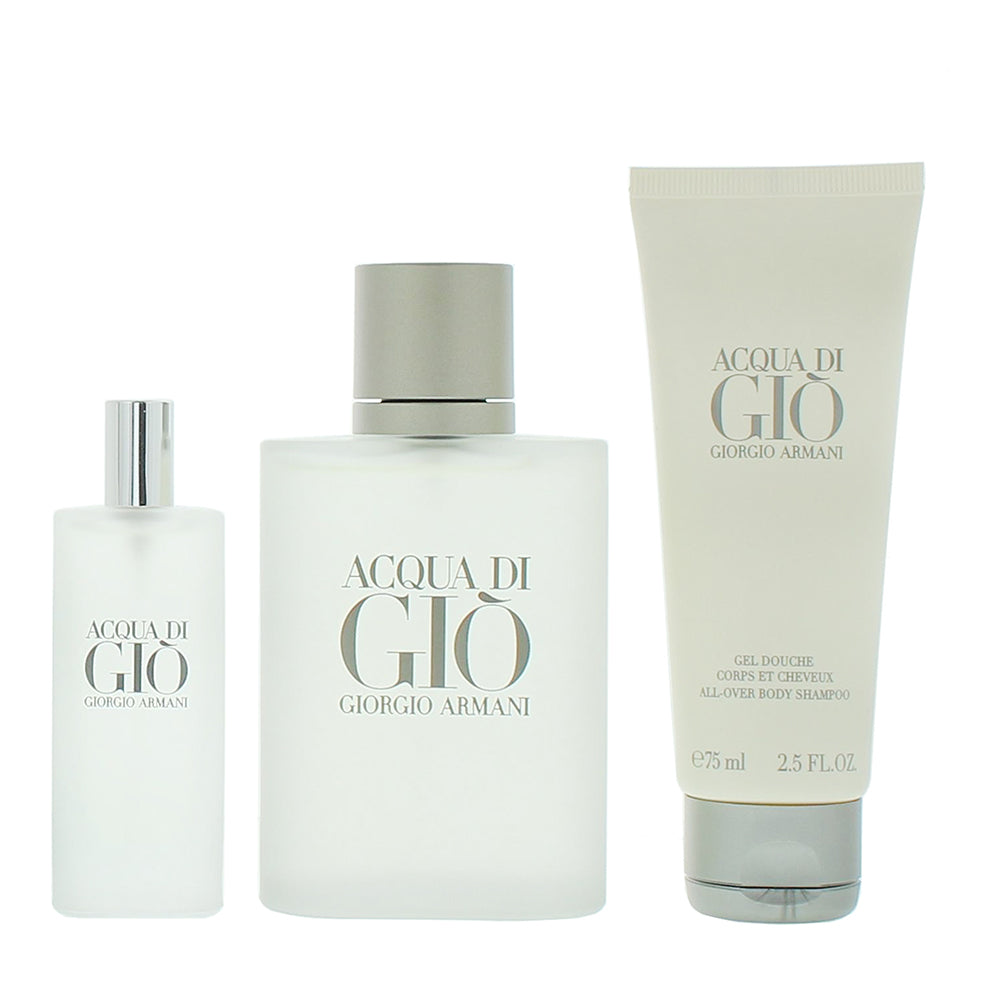 Giorgio Armani Acqua Di Giò 3 Piece Gift Set: Eau de Toilette 100ml - Shower Gel - Product