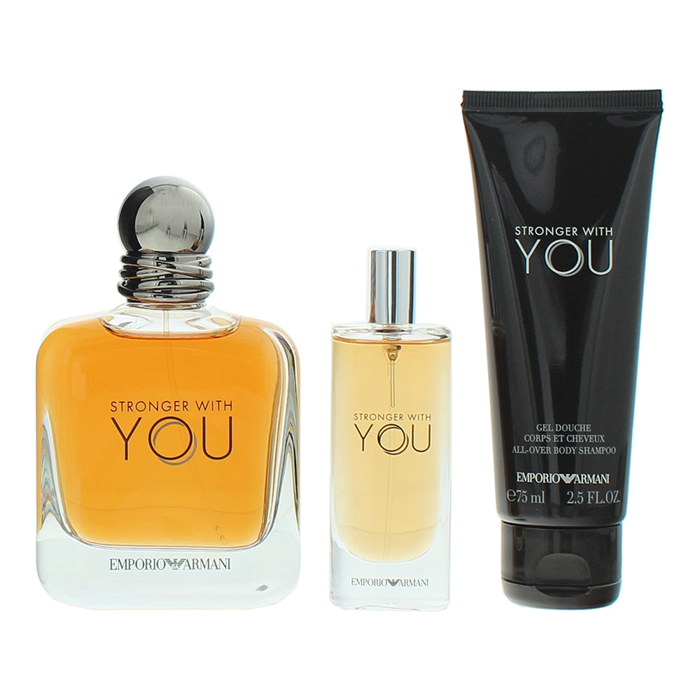 Emporio Armani Stronger With You 3 Piece Gift Set: Eau De Toilette 100ml - Showe - Product