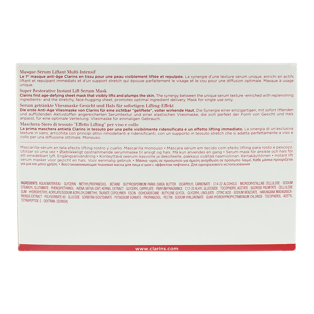 Clarins Super Restorative Instant Lift Serum Mask 20 x 30ml