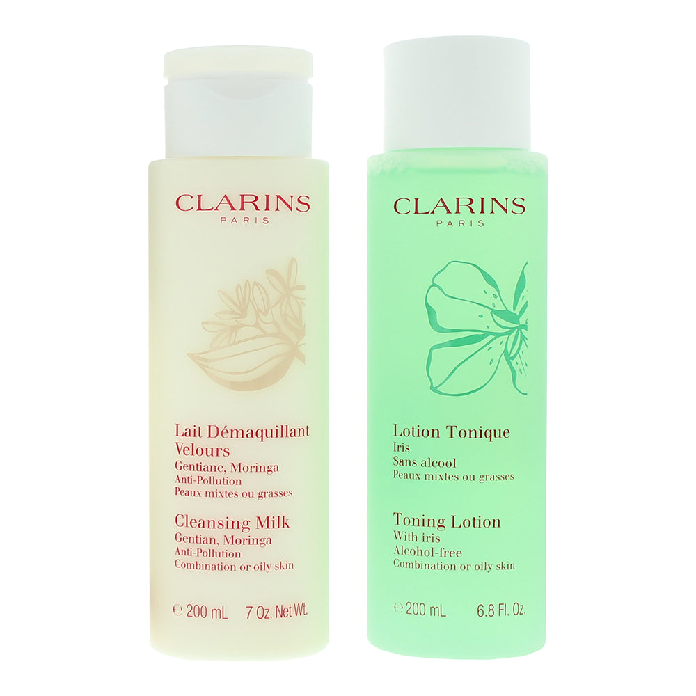 Clarins Cleansing Duo 2 Piece Gift Set: Cleansing Milk 200ml - Toning Lotion 200 - Product